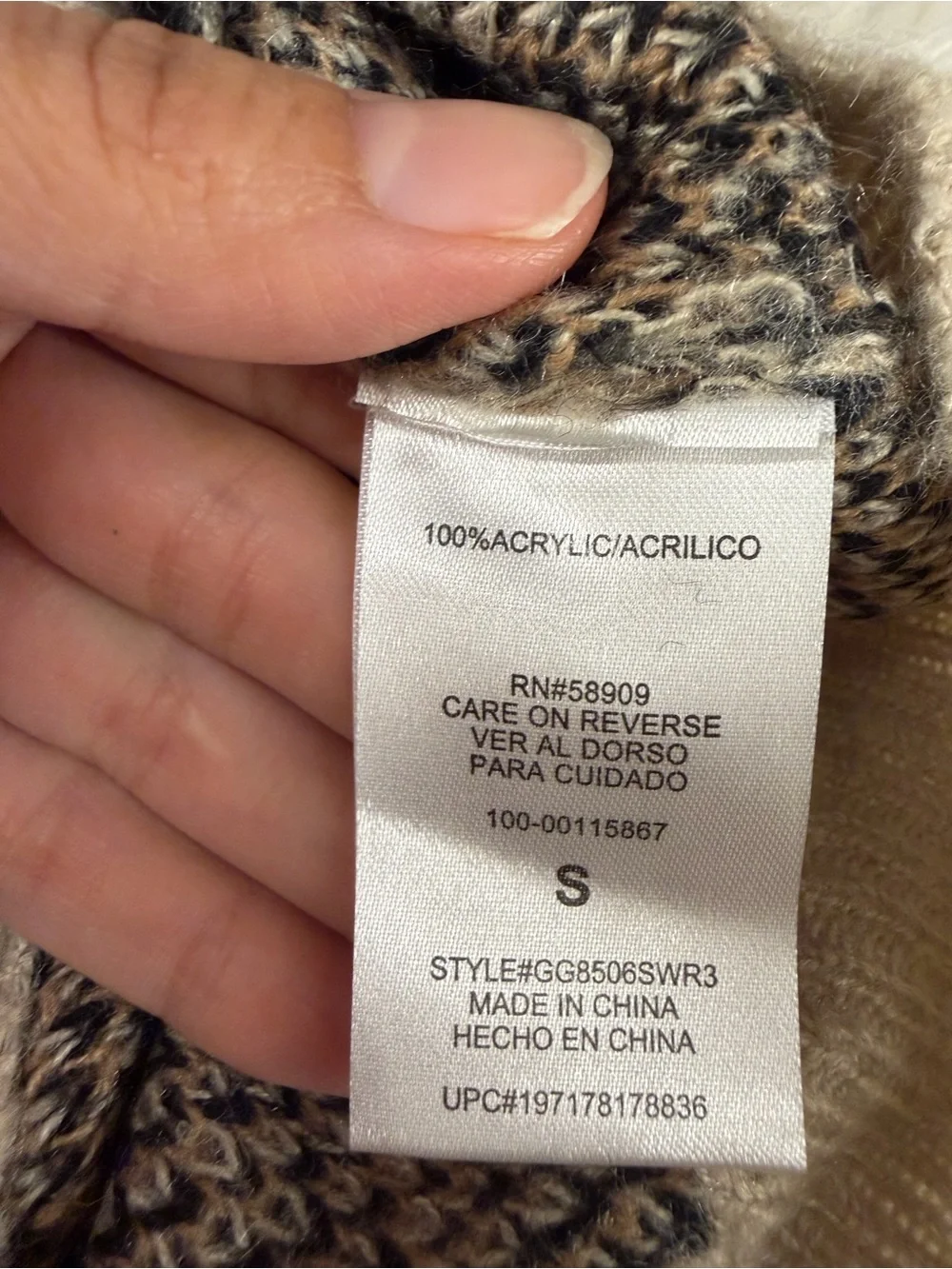 GB girls Leopard-Print Crewneck Sweater in Beige and Black